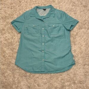 Eddie Bauer Aqua Patterned Shirt